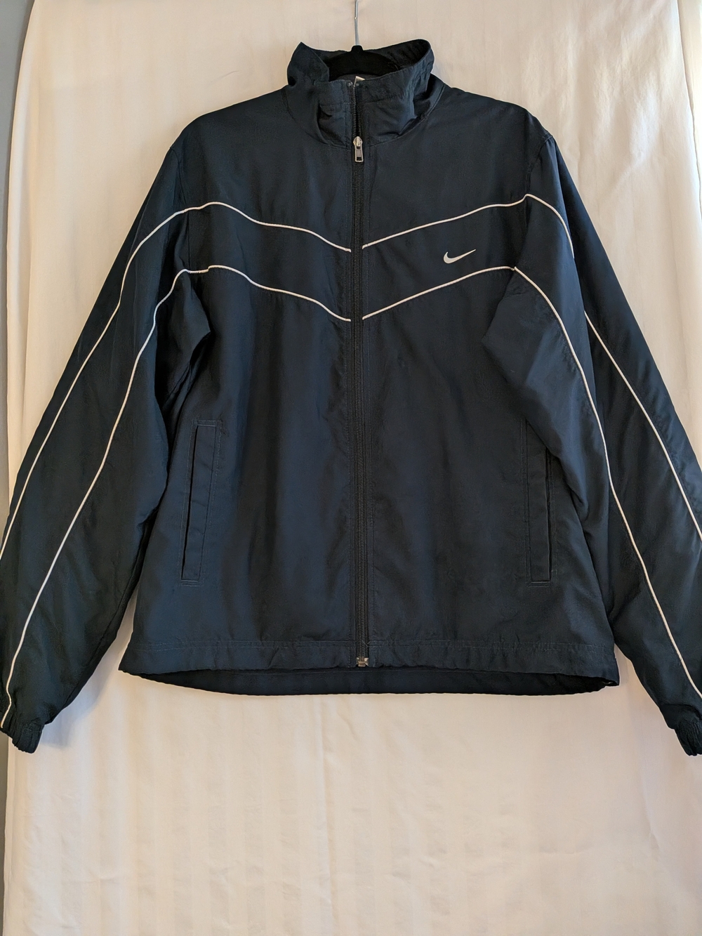Vintage Y2K ERA Nike THE ATHLETIC DEPT  Men's Navy Windbreaker Jacket LARGE